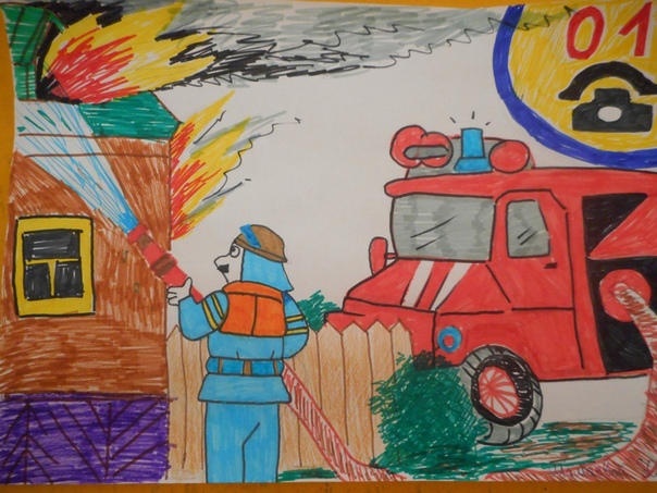 Лесной пожар рисунок карандашом для детей