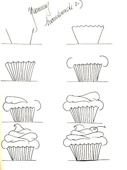 Как нарисовать кекс скетч маркерами
