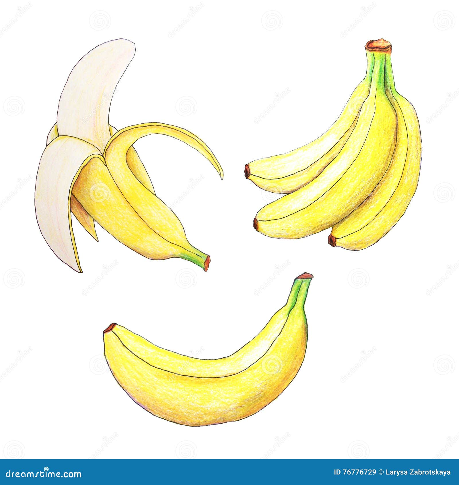 Откусанный банан рисунок