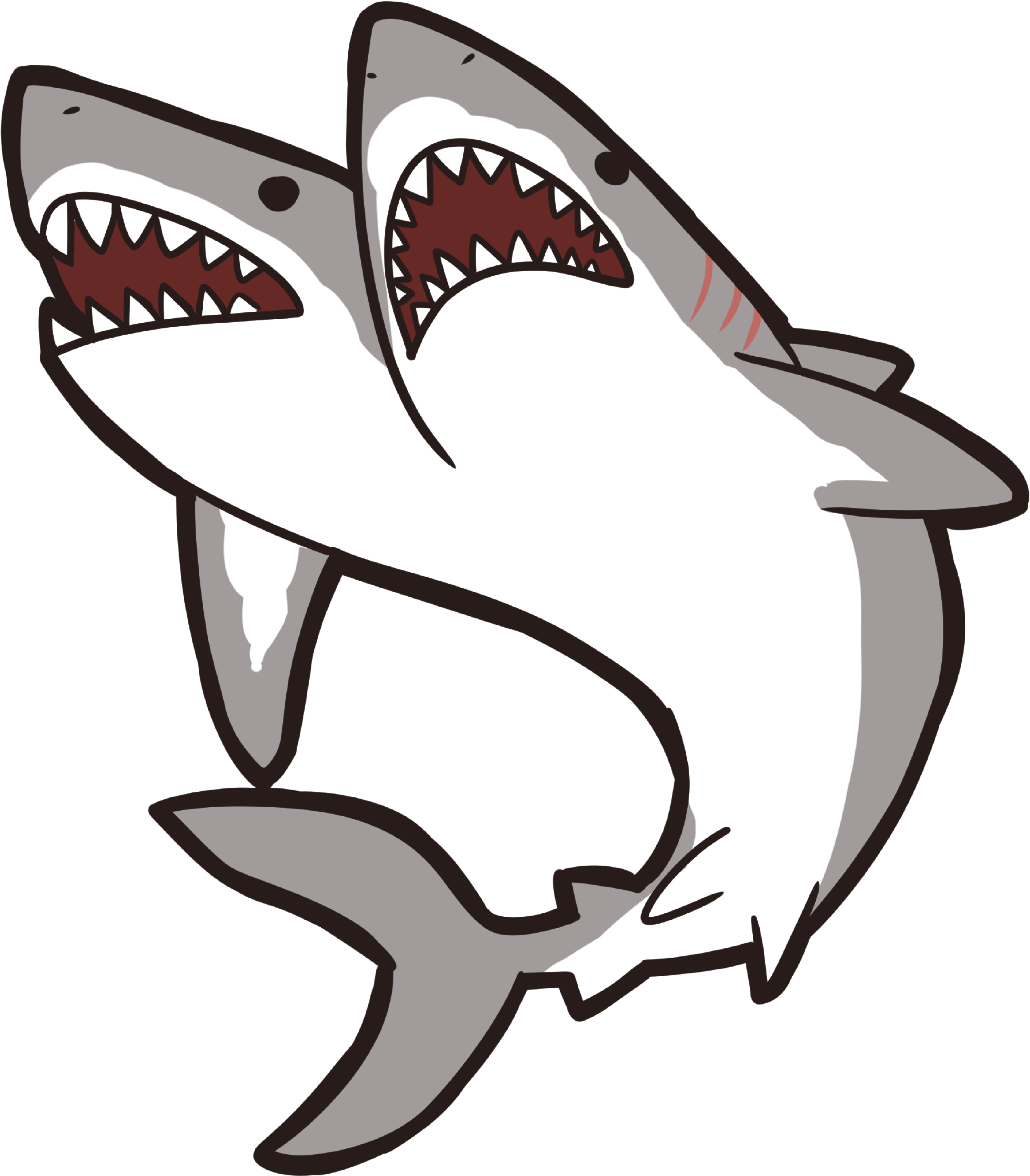 256 2569135 two headed shark cartoon