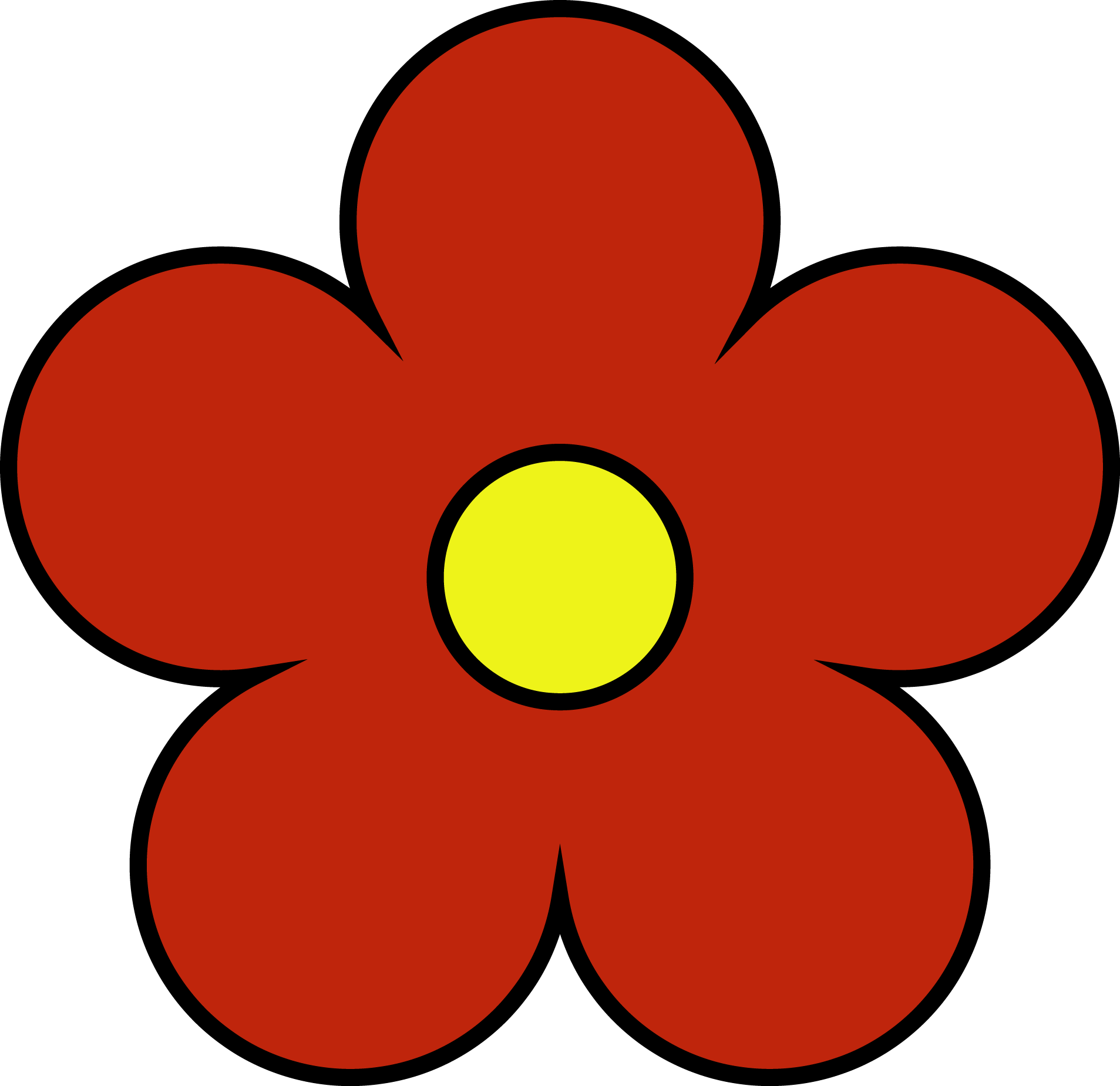 44 449557 outside red inside yellow flower png clipart cute red flower clipart