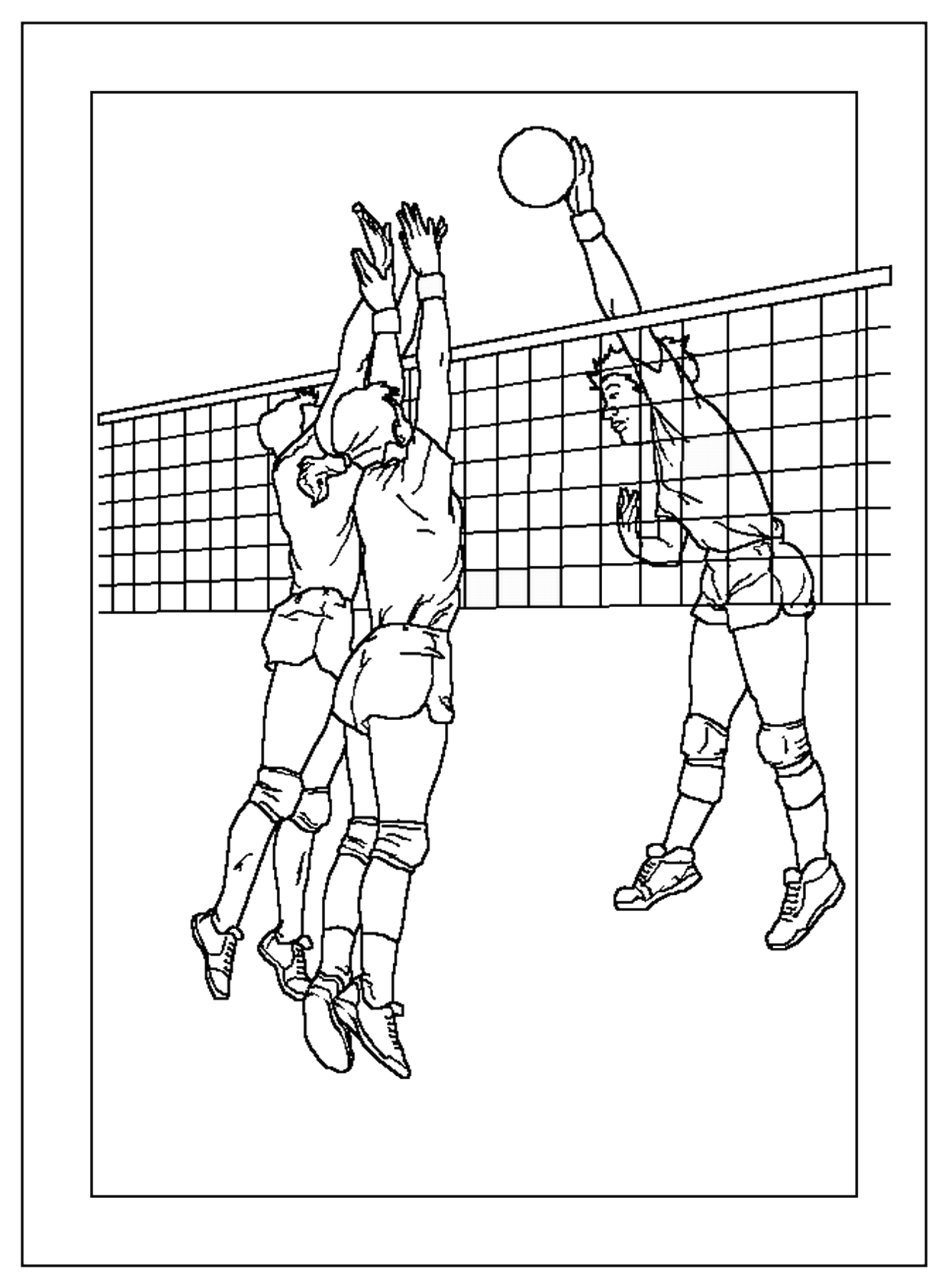Рисунок на тему волейбол карандашом