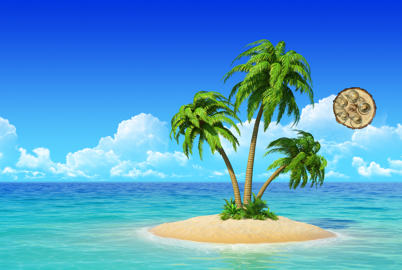 Маленький остров с пальмой