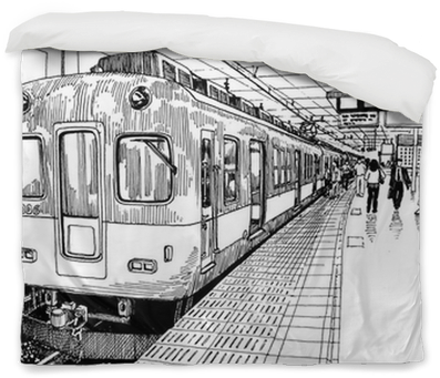 259 2598355 japan metro train station platform in osaka drawing