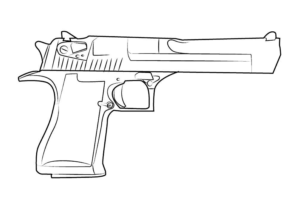 Пистолет нарисовать поэтапно