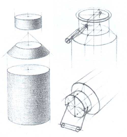 Как нарисовать бидон карандашом