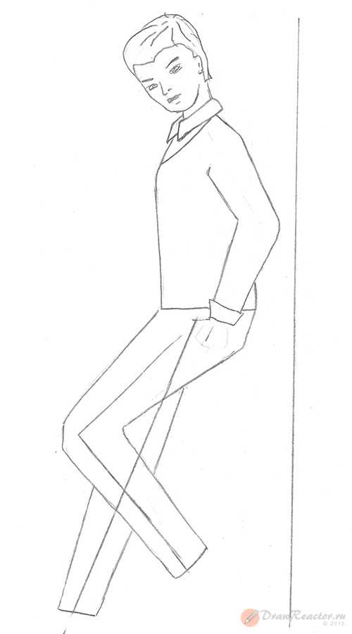 Как нарисовать человека стоящего боком