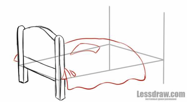 Нарисовать кровать карандашом для детей