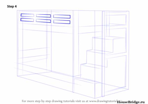 Как нарисовать кровать поэтапно