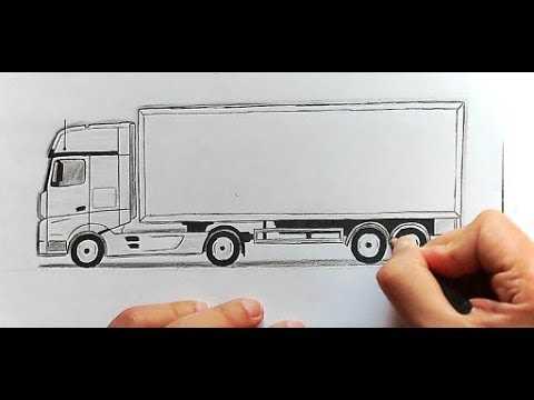 Как нарисовать камаз с прицепом карандашом поэтапно