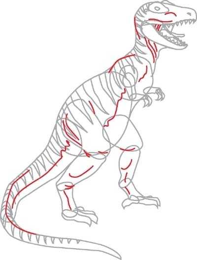 Как нарисовать тираннозавра поэтапно