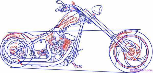 Рисовать питбайк поэтапно