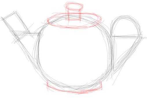 Как нарисовать чайник гжель поэтапно