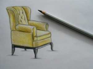 Рисунок стула в карандаше
