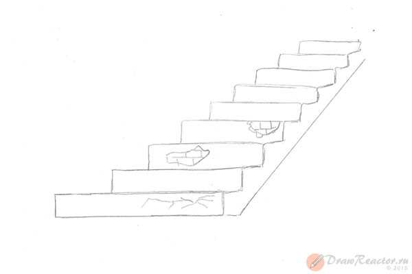 Как нарисовать ступеньки вниз