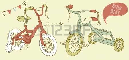 Детский рисунок езда на велосипеде