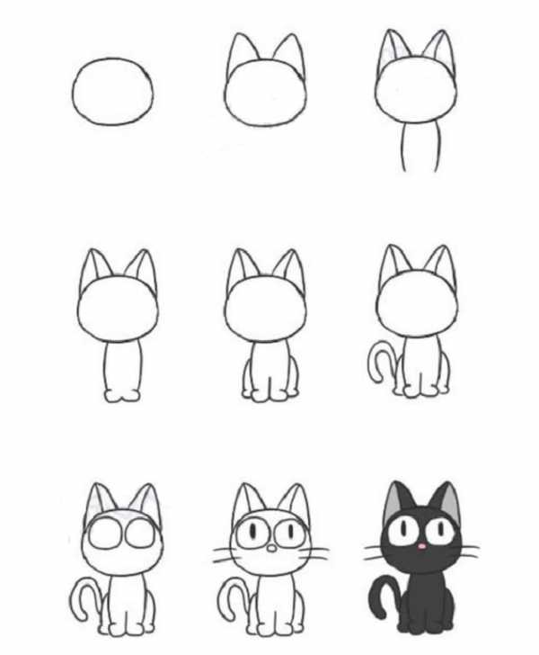 Как нарисовать кошку и кота любовь