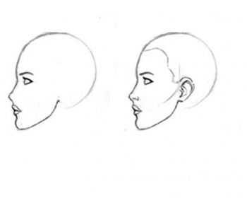 Как рисовать голову в профиль поэтапно