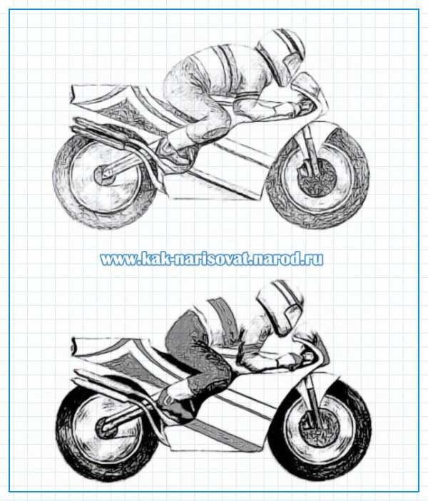 Как нарисовать мотоцикл иж