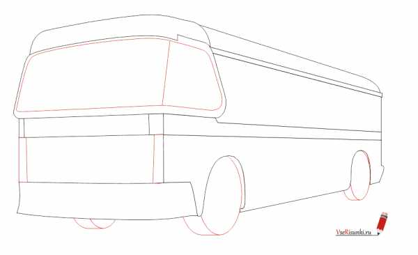 Нарисовать автобус карандашом ребенку