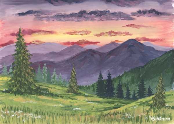 Рисунок показывающий неповторимую красоту гор
