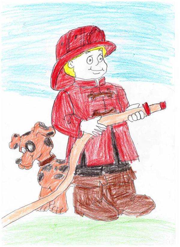 Детский рисунок пожарная охрана
