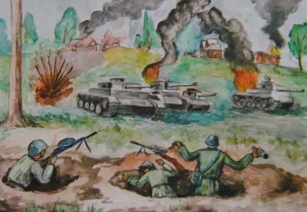 Военный бой рисунок