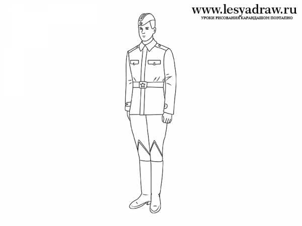 Как нарисовать солдата легко поэтапно