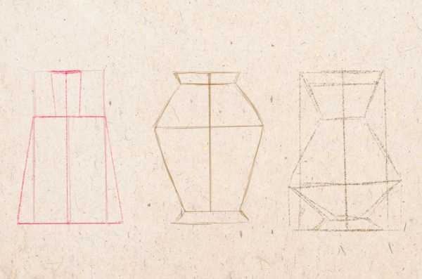 Построение вазы карандашом