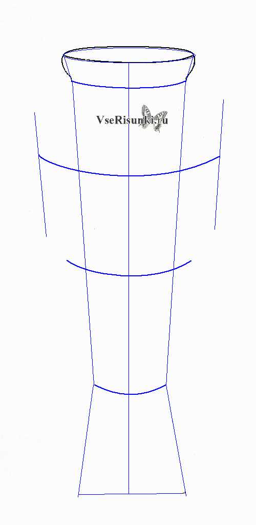 Построение вазы карандашом
