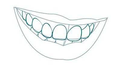 Как нарисовать зуб поэтапно